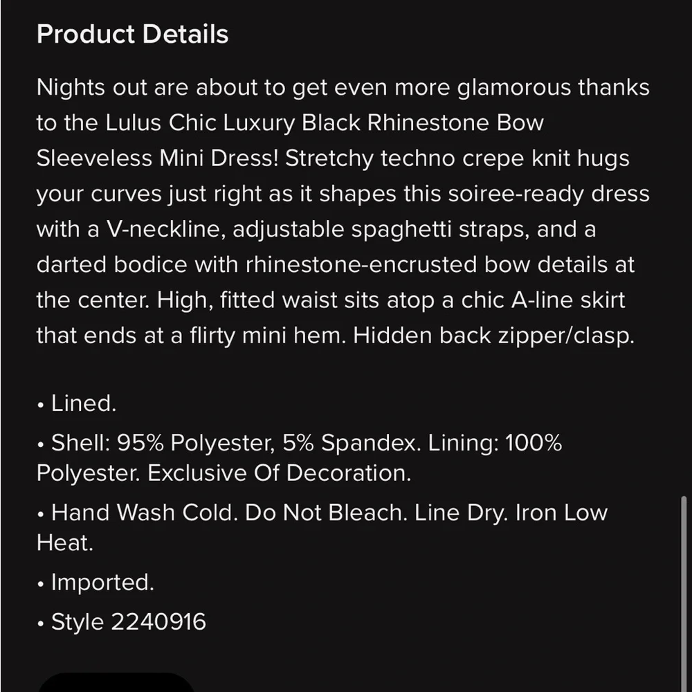 NWT Lulus little black dress with bows - Picture 5 of 5